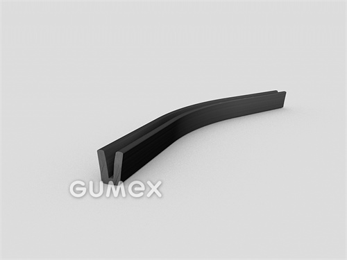 "U" Gummiprofil, 14x8/2mm, 60°ShA, SBR, -40°C/+70°C, schwarz, 
